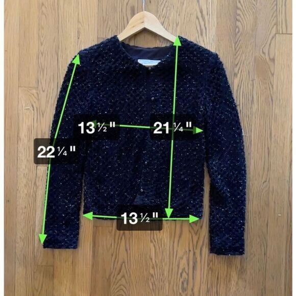 Andrea Polizzi Women Shimmery‎ Cardigan M Purple Open Front Metallic Knit Jacket - Picture 6 of 9